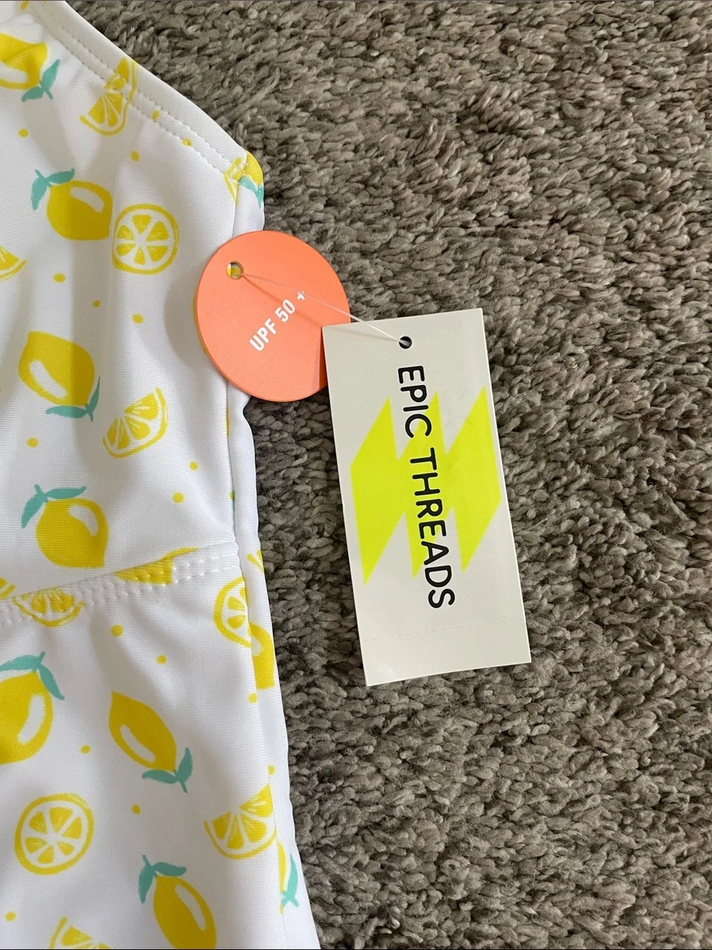 Epic Threads One-Piece Swimsuit with Yellow Lemon Print